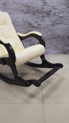 Кресло-качалка Модель 77 (Венге/Экокожа бежевая Dundi 112)