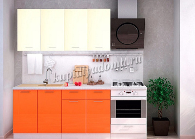 Шкаф верхний ШВС 500 Кухня Ксения (Оранжевый глянец)