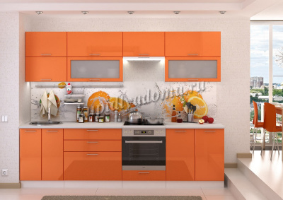 Шкаф нижний ШН3Я 600 Кухня Ксения (Оранжевый глянец)